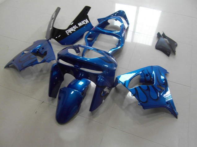 Cheapest 1998-1999 Blue Black Flame Kawasaki ZX9R Motorbike Fairing UK Cheapest 1998-1999 Blue Black Flame Kawasaki ZX9R Motorbike Fairing UK