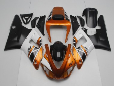 Cheapest 1998-1999 Gold White Black Yamaha YZF R1 Motorcycle Fairing Kits UK