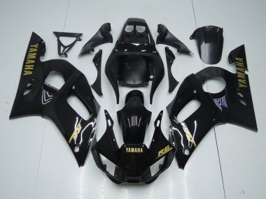 Cheapest 1998-2002 Glossy Black Gold Sticker Yamaha YZF R6 Bike Fairings UK