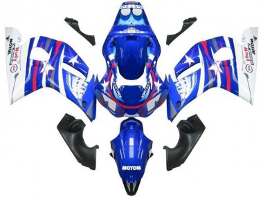 Cheapest 1998-2002 Blue White Star Fiat Yamaha YZF R6 Motorcyle Fairings UK
