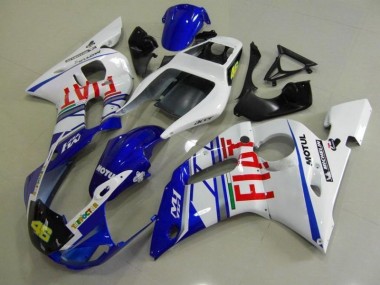 Cheapest 1998-2002 Blue White Fiat Yamaha YZF R6 Motorcycle Fairings Kit UK