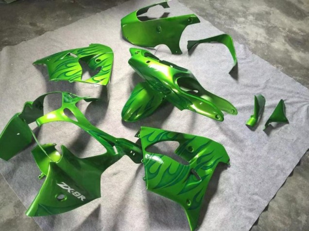 Cheapest 2000-2001 Green Green Flame Kawasaki ZX9R Replacement Fairings UK Cheapest 2000-2001 Green Green Flame Kawasaki ZX9R Replacement Fairings UK