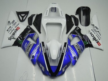 Cheapest 2000-2001 Blue White ENEOS Monster Yamaha YZF R1 Motor Bike Fairings UK