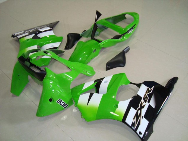 Cheapest 2000-2002 Green Black Kawasaki ZX6R Bike Fairing Kit UK Cheapest 2000-2002 Green Black Kawasaki ZX6R Bike Fairing Kit UK