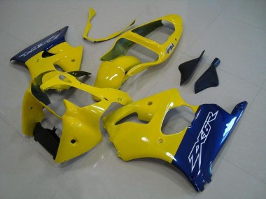 Cheapest 2000-2002 Yellow Blue Kawasaki ZX6R Moto Fairings UK