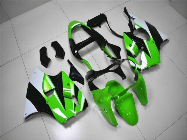 Cheapest 2000-2002 Green White Black Kawasaki ZX6R Bike Fairing Kit UK Cheapest 2000-2002 Green White Black Kawasaki ZX6R Bike Fairing Kit UK