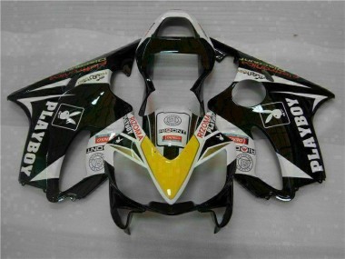 Cheapest 2001-2003 Yellow Silver Black Playboy Honda CBR600 F4i Motorcycle Fairing Kit UK