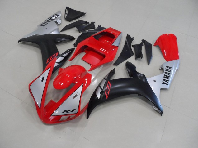 Cheapest 2002-2003 Red Matte Silver Yamaha YZF R1 Motorcycle Fairing Kit UK Cheapest 2002-2003 Red Matte Silver Yamaha YZF R1 Motorcycle Fairing Kit UK