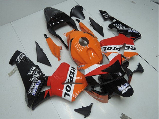 Cheapest 2003-2004 Orange Red Black Repsol Honda CBR600RR Motor Bike Fairings UK