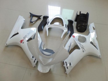 Cheapest 2003-2004 White with Silver Decals Kawasaki ZX6R Motorcycle Fairings UK