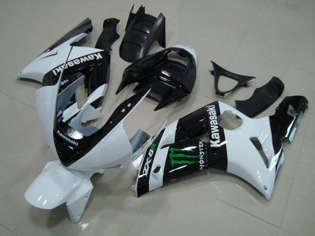 Cheapest 2003-2004 White Monster Kawasaki ZX6R Motorbike Fairing Kits UK Cheapest 2003-2004 White Monster Kawasaki ZX6R Motorbike Fairing Kits UK