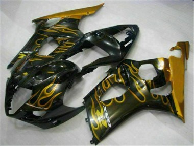 Cheapest 2003-2004 Gold Black Suzuki GSXR 1000 Motorcycle Fairing Kit UK