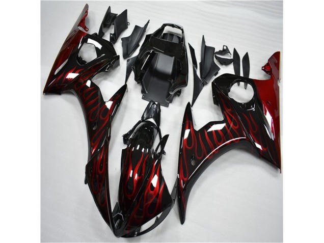 Cheapest 2003-2005 Black Red Flame Yamaha YZF R6 Motorcycle Fairing UK Cheapest 2003-2005 Black Red Flame Yamaha YZF R6 Motorcycle Fairing UK