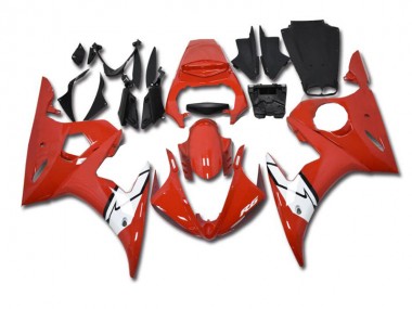 Cheapest 2003-2005 Red White Yamaha YZF R6 Motorbike Fairing Kits UK