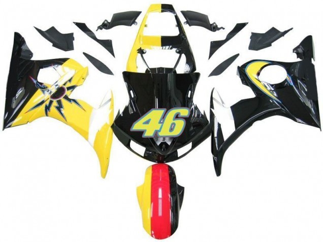 Cheapest 2003-2005 Black Yellow No. 46 Yamaha YZF R6 Motorcycle Fairings UK Cheapest 2003-2005 Black Yellow No. 46 Yamaha YZF R6 Motorcycle Fairings UK