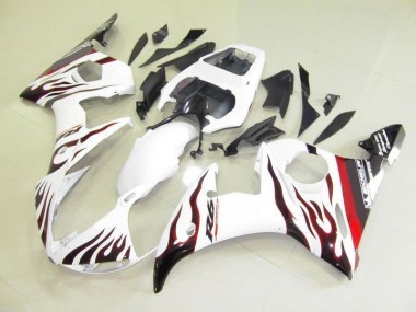 Cheapest 2003-2005 White and Flame Yamaha YZF R6 Bike Fairing UK