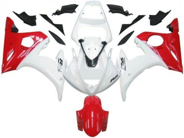 Cheapest 2003-2005 White Red Yamaha YZF R6 Motorbike Fairing Kits UK