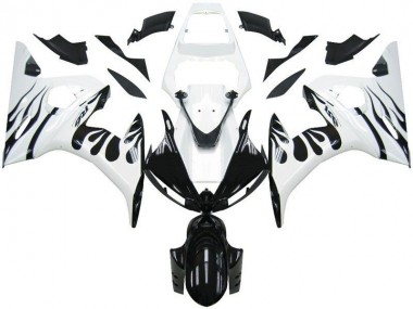 Cheapest 2003-2005 White Flame Black Yamaha YZF R6 Motorcycle Fairings Kits UK
