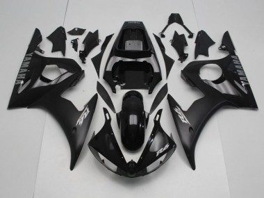 Cheapest 2003-2005 Black with Silver Decals Yamaha YZF R6 Motorcycle Fairing Kits UK