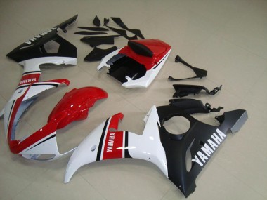 Cheapest 2003-2005 Red White Matte Black Yamaha YZF R6 Moto Fairings UK