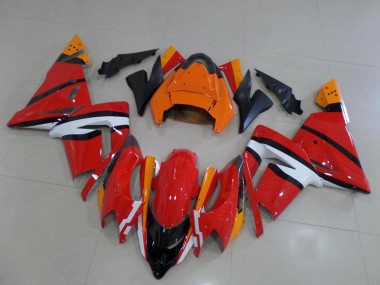 Cheapest 2003-2005 Orange Black and White Kawasaki ZX10R Bike Fairings UK