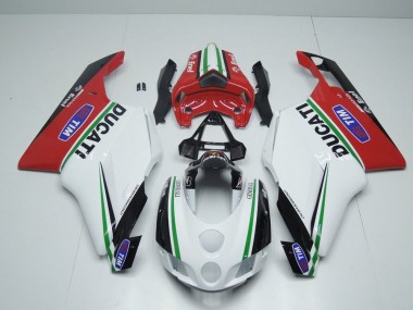 Cheapest 2005-2006 White Red Enel Ducati 749 999 Bike Fairing Kit UK