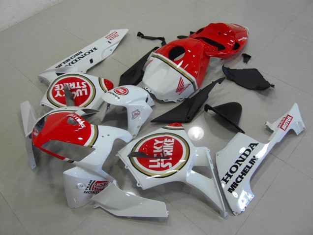 Cheapest 2005-2006 Pearl White Lucky Strike Honda CBR600RR Motorcycle Fairings Kits UK Cheapest 2005-2006 Pearl White Lucky Strike Honda CBR600RR Motorcycle Fairings Kits UK