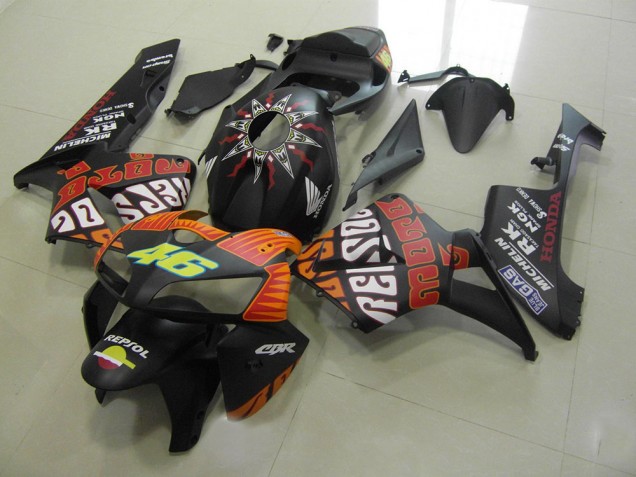 Cheapest 2005-2006 Rossi Matte Black Honda CBR600RR Motorcycle Fairings Kits UK Cheapest 2005-2006 Rossi Matte Black Honda CBR600RR Motorcycle Fairings Kits UK