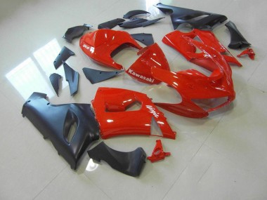 Cheapest 2005-2006 Red and Matte Black Kawasaki ZX6R Bike Fairings UK