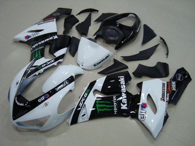 Cheapest 2005-2006 White Monster Kawasaki ZX6R Motor Bike Fairings UK Cheapest 2005-2006 White Monster Kawasaki ZX6R Motor Bike Fairings UK