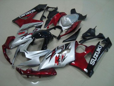 Cheapest 2005-2006 Silver Red Suzuki GSXR 1000 Bike Fairings UK