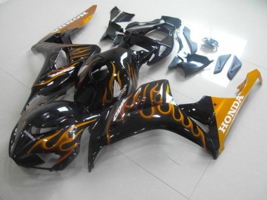 Cheapest 2006-2007 Gold Flame Honda CBR1000RR Motorcycle Fairings Kits UK