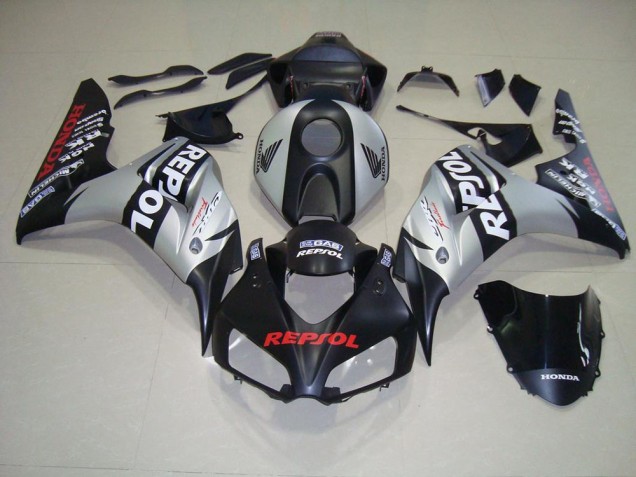 Cheapest 2006-2007 Matte Black Silver Repsol Honda CBR1000RR Motorcycle Fairing UK