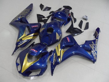 Cheapest 2006-2007 Dark Blue with Gold Stripe Honda CBR1000RR Motorcycle Fairing Kits UK