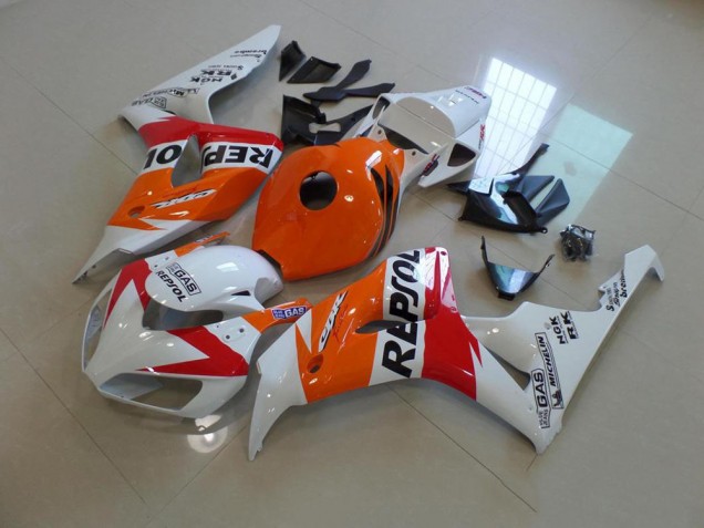 Cheapest 2006-2007 White and Orange Repsol Honda CBR1000RR Replacement Motorcycle Fairings UK Cheapest 2006-2007 White and Orange Repsol Honda CBR1000RR Replacement Motorcycle Fairings UK