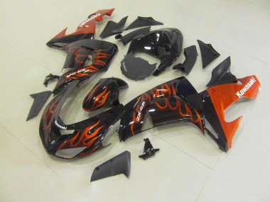 Cheapest 2006-2007 Orange Flame Kawasaki ZX10R Motorcyle Fairings UK