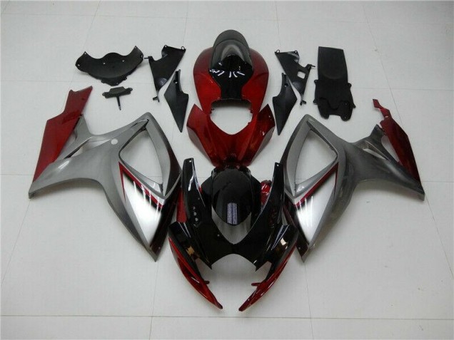 Cheapest 2006-2007 Red Silver Suzuki GSXR 600/750 Bike Fairing Kit UK