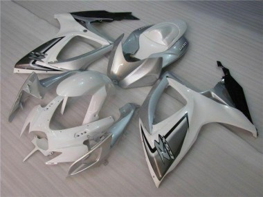 Cheapest 2006-2007 White Silver Suzuki GSXR 600/750 Bike Fairings UK