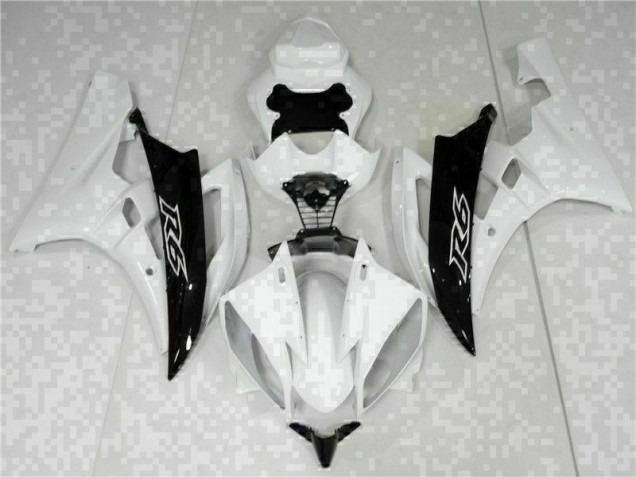 Cheapest 2006-2007 White Black Yamaha YZF R6 Bike Fairings UK