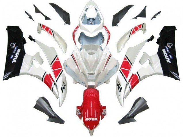 Cheapest 2006-2007 White Red Black Yamaha YZF R6 Bike Fairings UK