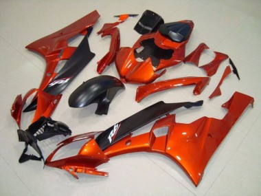 Cheapest 2006-2007 Orange Matte Black Yamaha YZF R6 Motorcycle Fairing Kits UK