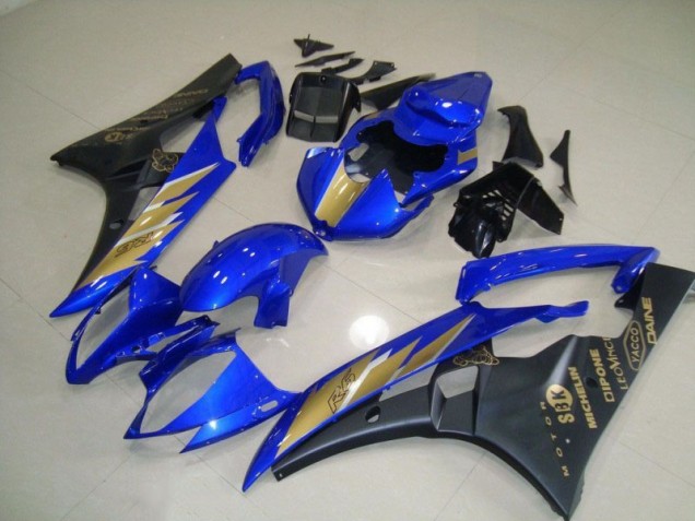 Cheapest 2006-2007 Black Blue with Gold Sticker Yamaha YZF R6 Motorcycle Fairing Kit UK Cheapest 2006-2007 Black Blue with Gold Sticker Yamaha YZF R6 Motorcycle Fairing Kit UK