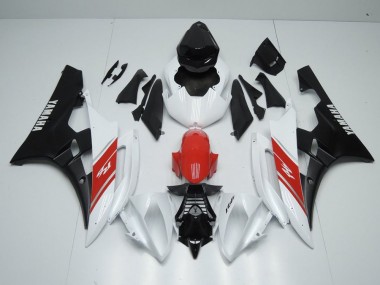Cheapest 2006-2007 White Red and Matte Black Yamaha YZF R6 Motorbike Fairings UK