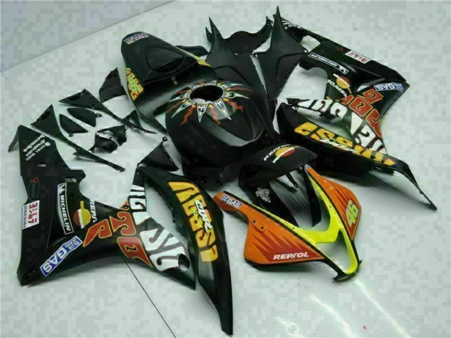 Cheapest 2007-2008 Black Yellow Repsol 46 Honda CBR600RR Motorcycle Bodywork UK Cheapest 2007-2008 Black Yellow Repsol 46 Honda CBR600RR Motorcycle Bodywork UK