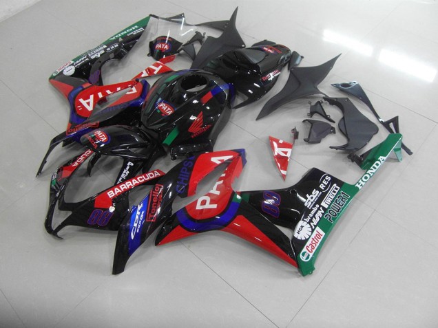 Cheapest 2007-2008 Black Red Pata Honda CBR600RR Motorcycle Fairings Kits UK