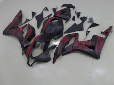 Cheapest 2007-2008 Matte Black Red Skull with Stripe Honda CBR600RR Motorcycle Fairing UK