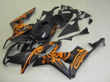 Cheapest 2007-2008 Matte Black Orange Sticker Honda CBR600RR Motorbike Fairing UK