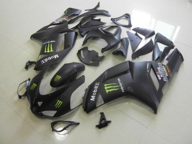 Cheapest 2007-2008 Matte Black Monster Kawasaki ZX6R Moto Fairings UK