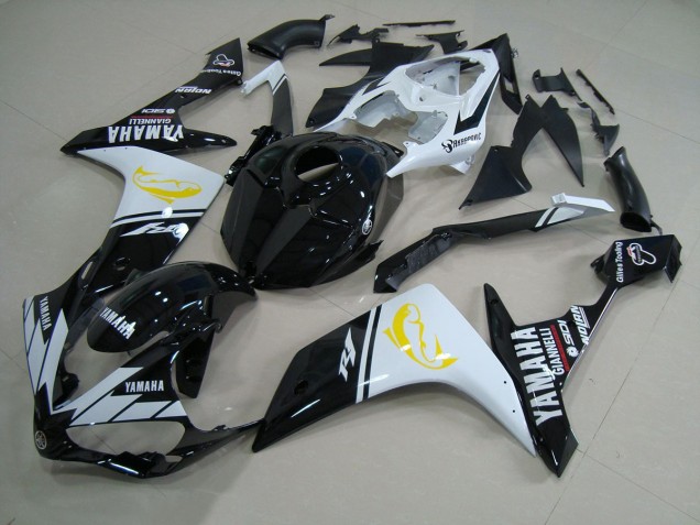 Cheapest 2007-2008 Black White Dolphin Yamaha YZF R1 Motorcyle Fairings UK Cheapest 2007-2008 Black White Dolphin Yamaha YZF R1 Motorcyle Fairings UK