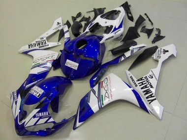 Cheapest 2007-2008 White Blue Tri Colour Yamaha YZF R1 Motorcycle Replacement Fairings UK
